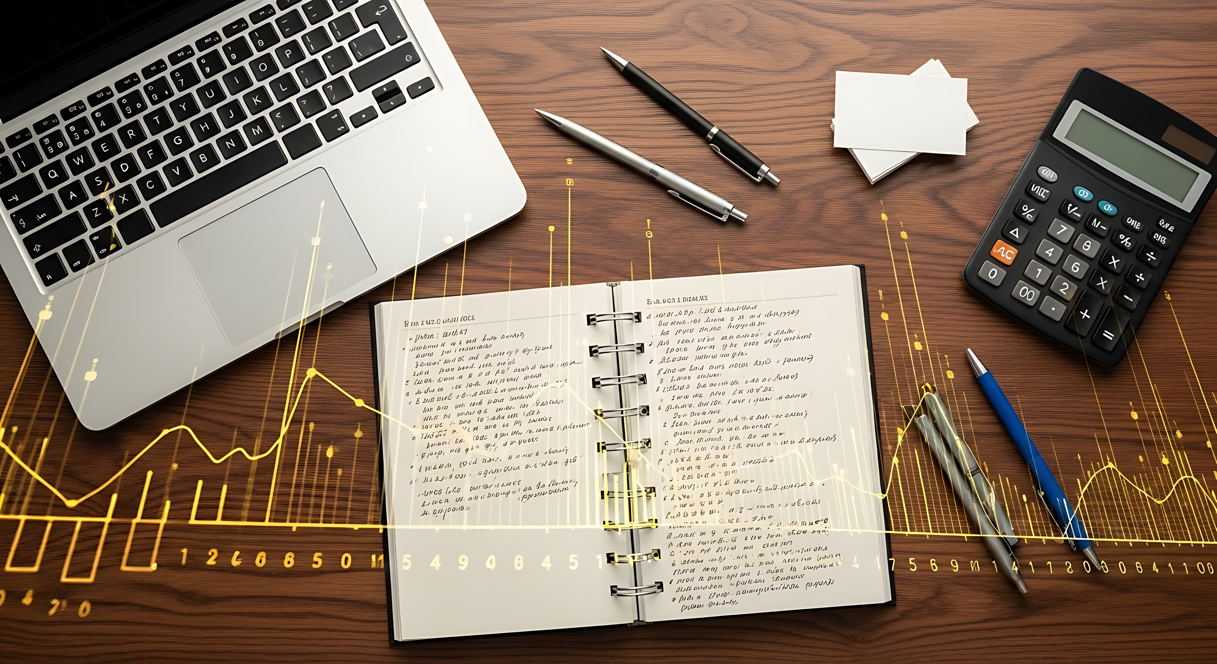 Business planning materials on a desk
